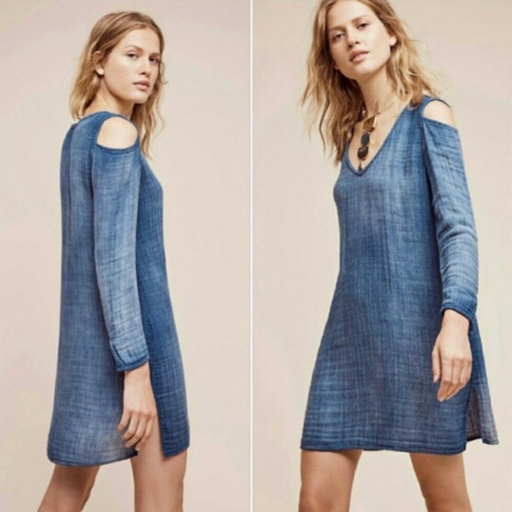 Anthropologie Cloth & Stone Cold Shoulder Dress